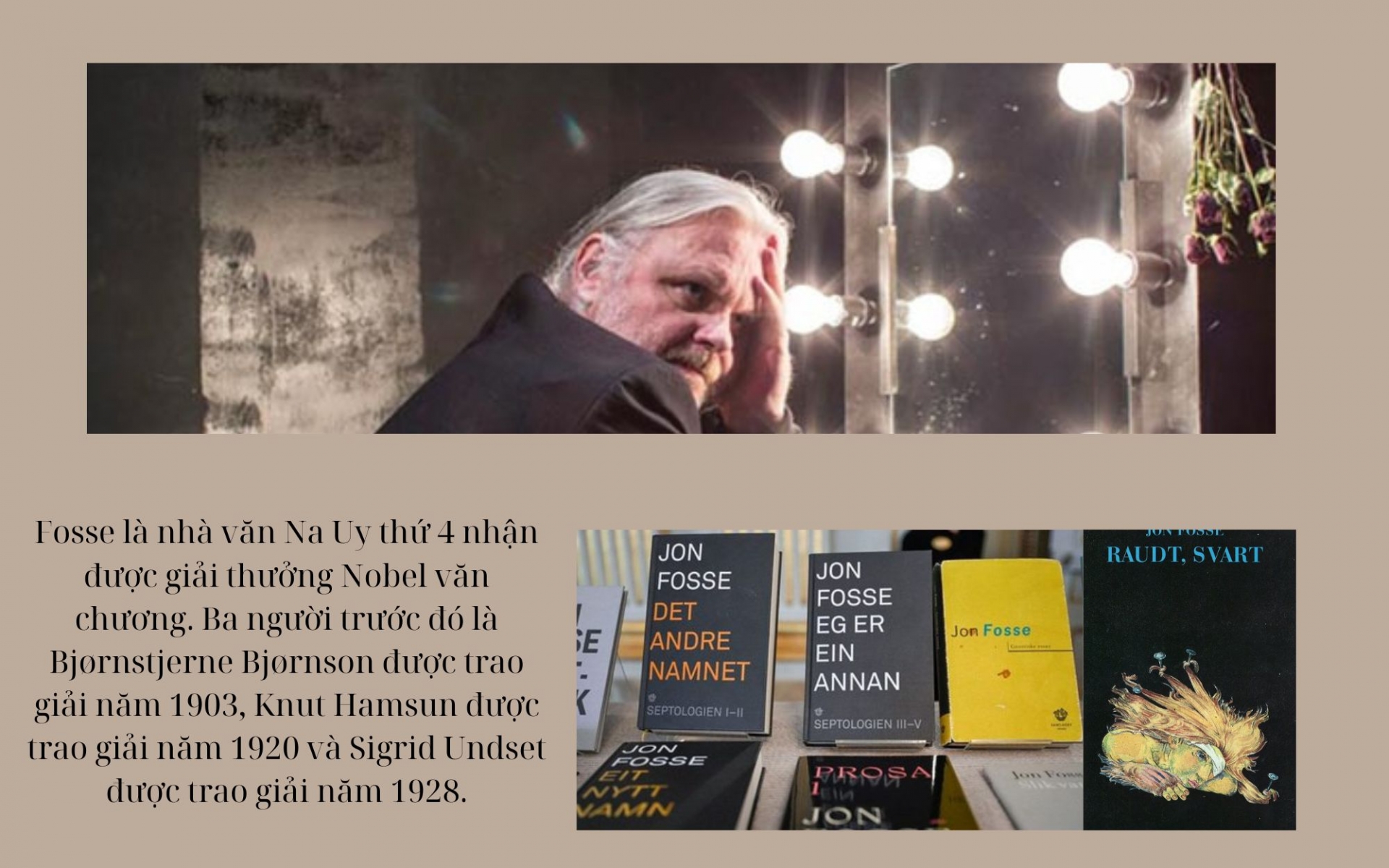 Nhà văn Na Uy Jon Fosse đoạt giải Nobel Văn chương 2023