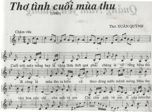 Về ca khúc "Thơ tình cuối mùa thu": Mùa thu "và", "vào" hay "vàng" hoa cúc?