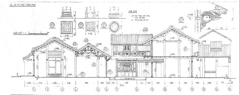 Trang trí kiến trúc nhà phố  ở khu phố cổ Hội An